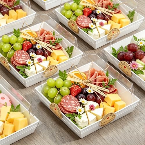 50Pcs Small Charcuterie Boxes with Clear Lids 5x5 Inch - Image 3