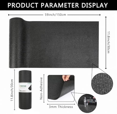 Foam Toolbox Liner Drawer Liner, Non-Slip Shelf Liners 11.8"W x 59"L Black - Image 2