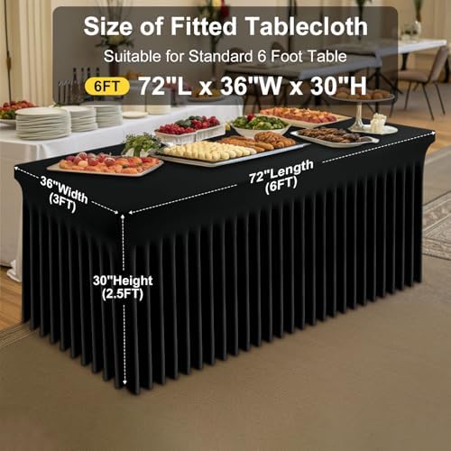 Smiry 2 Pack Spandex Elastic Fitted Table Cloth Skirt for 6FT Table - Image 4