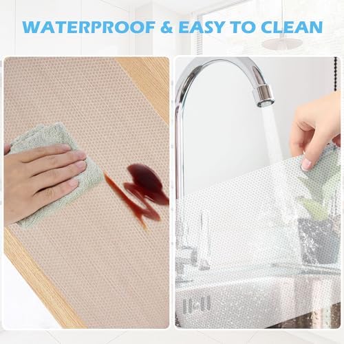 Drawer Liners, Waterproof Shelf Liner, Anti-Slip Non-Adhesive BPA Free Kitchen Cupboard Cabinet Liner Refridge Fridge Mats Sink Protector Strong Durable for Home (Clear/11.8in x 20Ft) - Image 2