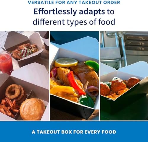 FC Meyer MeyerPak #1 Take Out Cartons, Leak & Grease Resistant Take Out Boxes, To Go Food Containers, 4 3⁄8” x 3 1⁄2” x 2 1⁄2“, Black, Pack of 450 - Image 4