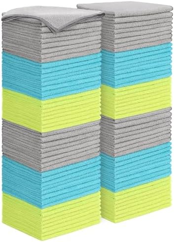 AIDEA Microfiber Cleaning Cloth-100PK, Microfiber Towels for Cars 12"x16" by AIDEAHOME