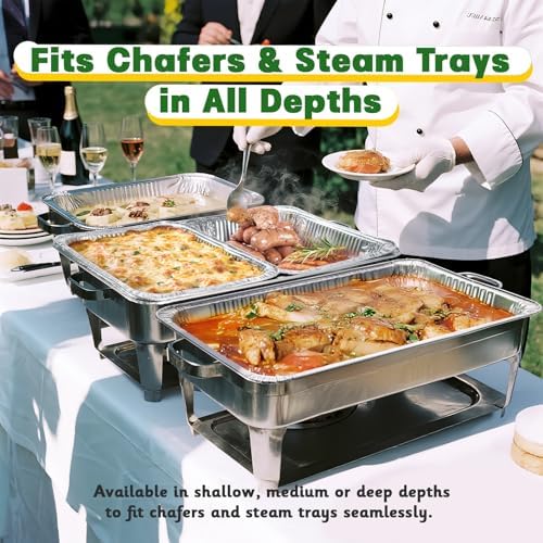 21x13 Aluminum Pans [10 Pack], Extra Heavy Duty Full Size Disposable Aluminum Foil Pans, Deep Baking Pans for Cooking, Roasting, Heating, and Steam Tables - Image 6