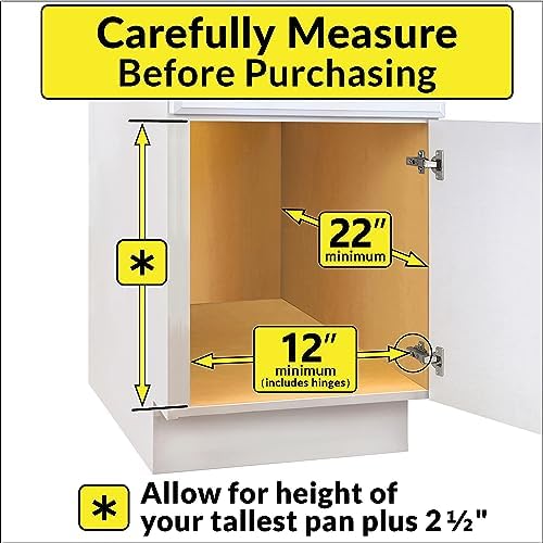 LYNK PROFESSIONAL® Pull Out Cabinet Organizer for Pots and Pans – Under Cabinet Pots and Pans Organizer – Cabinet Slide Out Shelves – Pot and Pan Lid Organizer Rack for Cabinet - 11" W x 21" D, Chrome - Image 6