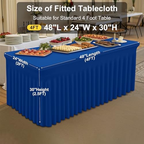 Smiry Spandex Elastic Fitted Table Cloth Skirt for 4FT Rectangle Table - Image 4