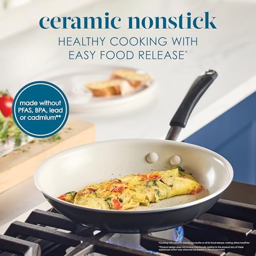 Rachael Ray Cucina Ceramic Nonstick Pots and Pans Set, 13-Piece, Peppercorn - Image 3