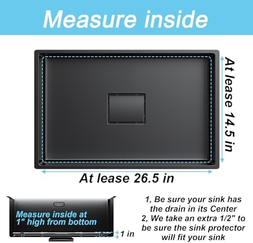 Sink Protector for Kitchen Sink,Large Sink Rack,26"X 14",Stainless Steel Sink Grid for Bottom of Sink,Metal Sink Grate with Centered Drain for Single Bowl,1 pack - Image 5