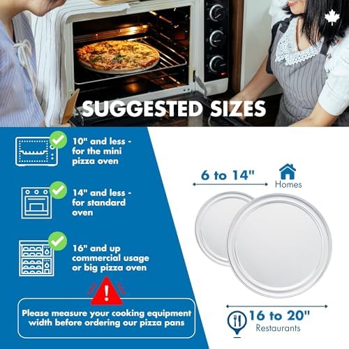 Norjac Non-Stick | Wide-Rim Aluminum Pizza Pan, 14 inch 6 Pack | Restaurant-Grade | Heavy-Duty, Oven-Safe, Rust-Proof | Baking and Serving Tray - Image 5