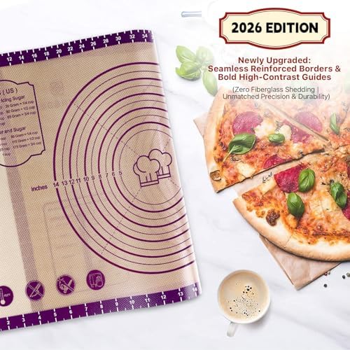 DANIA & DEAN 36"x24" Extra Thick Silicone Baking Mat for Pastry and Bread | Non-Slip & Non-Stick Mat with Measurements, for Pizza, Pie Crust, Dough Rolling, Pasta & Sourdough, Reusable Counter Sheet - Image 2