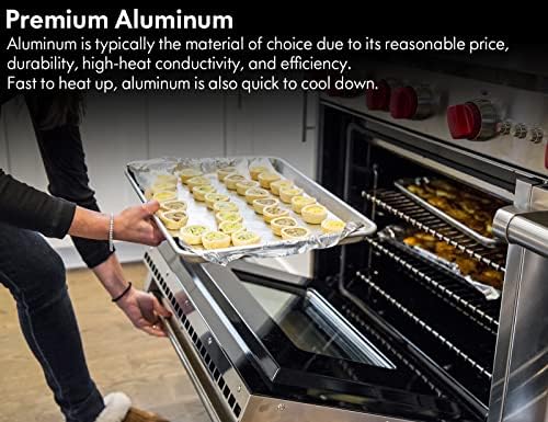 CURTA 12 Pack Aluminum Sheet Pan, NSF Listed Full Size 26 x 18 inch Commercial Bakery Cake Bun Pan, Baking Tray … - Image 5