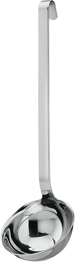Rösle Stainless Steel Hooked Handle Ladle with Pouring Rim, 2.7-Ounce by Rosle