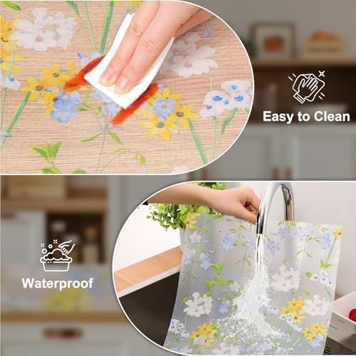 Cooyes Shelf Liner – Premium Non-Adhesive Cabinet & Drawer Liner for Kitchen – Waterproof Shelf Paper with Modern Pattern – Durable EVA Cabinet Mat – Easy to Cut （11.8" W x 360" L） - Image 5