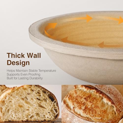 BAVIFY Sourdough Starter Kit, Banneton Bread Proofing Baskets Set | 2-Pack 9 in Round Wood Pulp Banneton, 2.2 lb Capacity, Superior Moisture Control, Easy Release, Thick Walls Design - Image 3