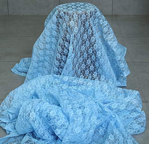 VDS Pack of 15 Floral Lace Table Runners Centerpiece Cloth Linen for Wedding Bithday Graduation Engagement Ceremony Events Party Banquets Table Decoration (12x108 inch) (Baby Blue) - Image 5