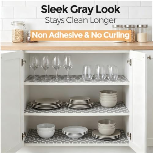 Coavas Shelf and Cabinet Liner, Easy Cut Protective (Gray, 12 in x 30 ft) - Image 5