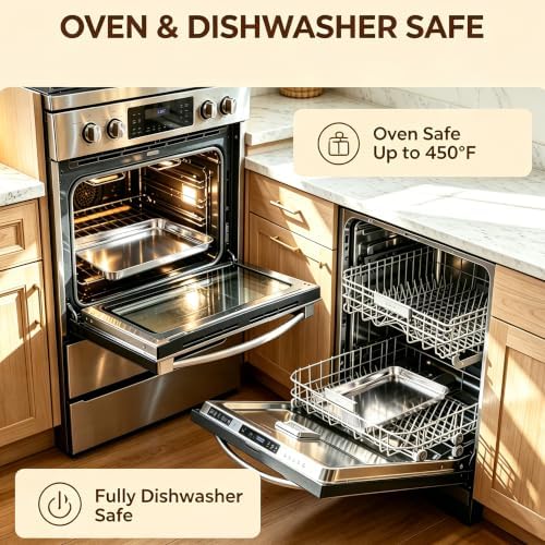 Stainless Steel Baking Sheet, 16" x 12" Cookie Sheet Pan, 1-Pack | Jelly Roll Pan for Baking Roasting Cooking, Heavy Duty & Non-Toxic, Easy Clean & Dishwasher Safe - Image 4