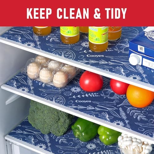 Cooyes Fridge Bin Liners, 12 Pack Refrigerator Liners with Non-Slip Particles, Drawer Mats for Kitchen Cabinets, Breathable Cloth Material, Washable, Keep Produce Fresh Longer - Image 2