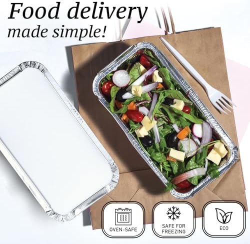 (110 Pack Aluminum Loaf Pans with Lids, Disposable Bread Tins for Baking, Lunch Containers, Single Serve Baking Dishes - Foil Loaf Pans, Aluminum Bread Pans (7.8 x 4.3 x 2 Inches) - Image 4