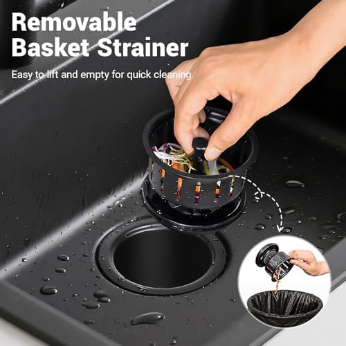 Kitchen Extended Garbage Disposal Flange Strainer Stainless Steel Kit with Basket Strainer and Drain Stopper for 3 1/2 Inch Standard Sink Drain, Deep Sink Flange for Disposer, Brushed Stainless - Image 5