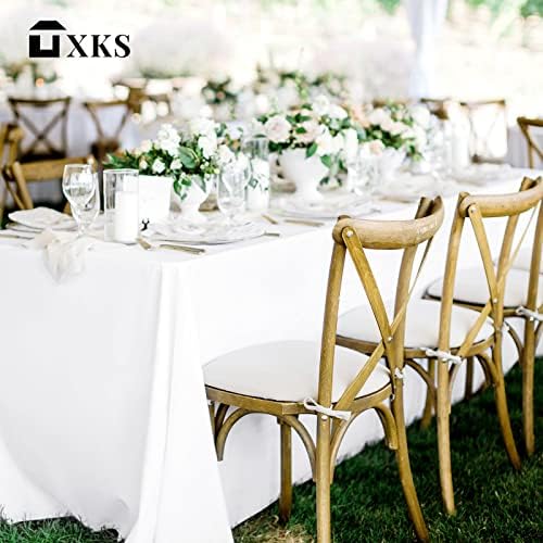 12 Pack Rectangle Tablecloth 90 x 156 inch White Polyester Table Cloth for 8 Feet Tables,Washable Fabric Stain and Wrinkle Resistant Table Cover Table Clothes for Wedding Parties Banquet Kitchen - Image 2