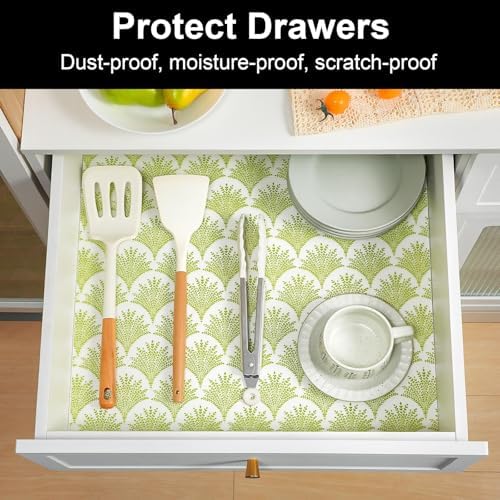 Cooyes Shelf Liners for Kitchen Cabinets, Refrigerator Liners Waterproof & Oil-Proof Kitchen Cupboard Liner Drawer Mats EVA Material Non Adhesive Fridge Liner for Shelves（11.8" W x 118" L） - Image 3