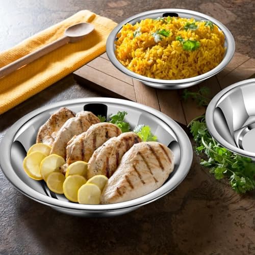 KesaPlan 10pcs Prep Bowls for Cooking,Small Stainless Steel Bowls 6.3inch Wide Metal Bowls Food Prep, 0.75 Quart Flat Base for Kitchen Meal Prep,Mixing,Cooking, Serving. - Image 5