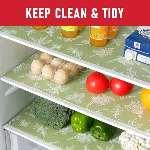 Cooyes Large Fridge Liners for Refrigerator, 17.7" × 24", Drawer & Shelf Liners for Kitchen Cabinets Non-Adhesive, Breathable Cloth Material, Non-Slip, Keep Produce Fresh Longer, Sage Green - Image 2