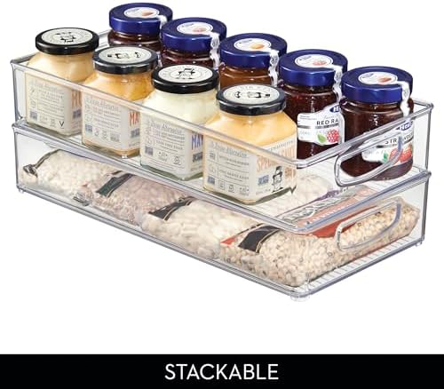 iDesign Stackable Clear Plastic Extra Long Pantry Organizers, 4-Pack | Cabinet Storage Bins, For Kitchen - Image 5