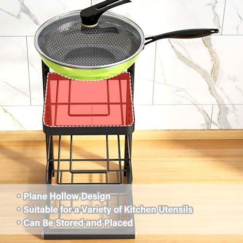 Dxcaicc Pot Organizer Rack for Under Cabinet,Height and Position are Adjustable,lid Organizer for Kitchen Cabinet Organizers and Storage,3 Layer - Image 5