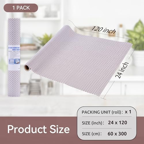 FIFTY FEET 24"x120" Non-Adhesive Shelf Liner for Kitchen Cabinets and Drawers, Washable Non-Slip PVC Cabinet Liner (Red Circle)(1 Roll) - Image 5