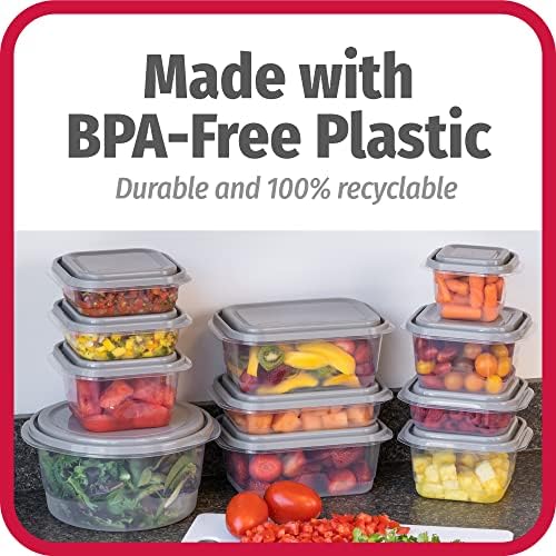 GoodCook EveryWare 60pc Container Set, BPA Free - 60-Piece Food Container Set, Microwave and Freezer Safe, Embossed Measurements, Secure Lids - Image 6