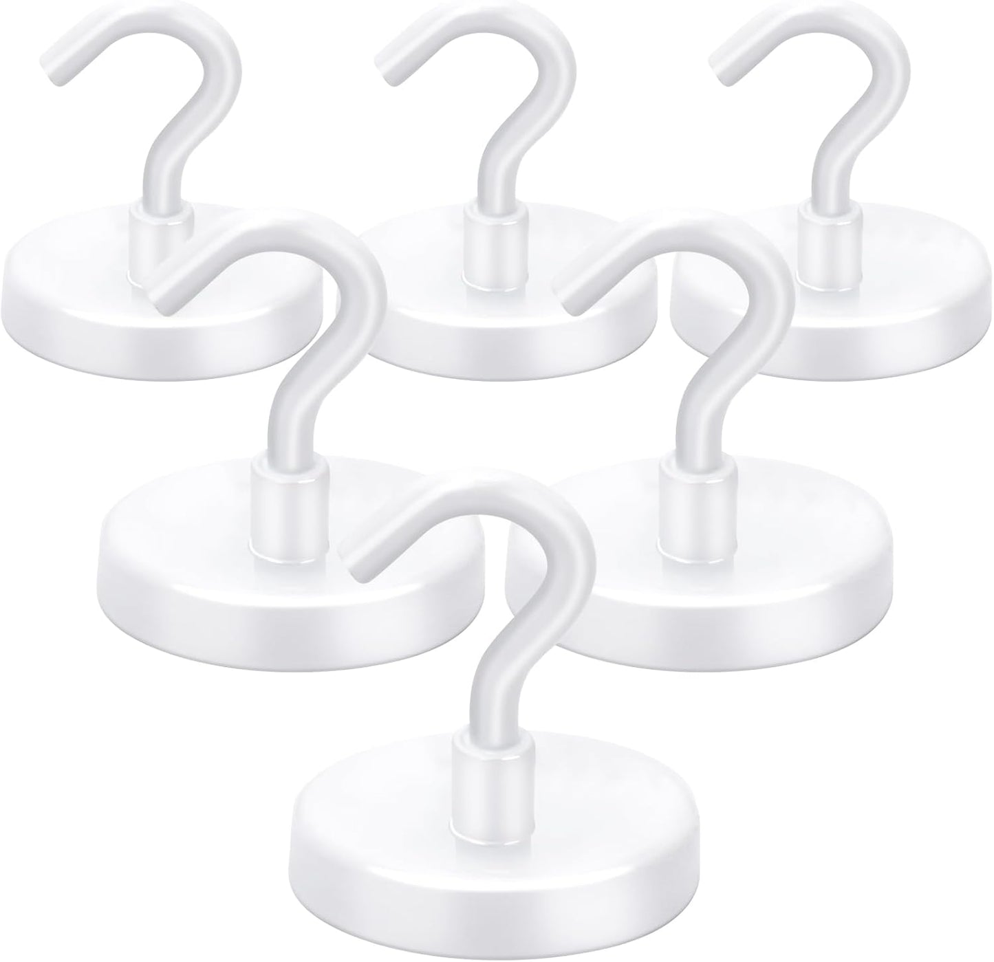 LOVIMAG Cruise Ship Essentials, 110Lbs Cruise Door Magnets, White Cruise Magnetic Hooks, Magnetic Hooks Heavy Duty for Hanging Celling, Grill, Refrigerator Kitchen-6 Pack