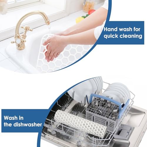 Bestjing Silicone Sink Protectors for Kitchen Sink - 18.3"x12.5" White - Image 6