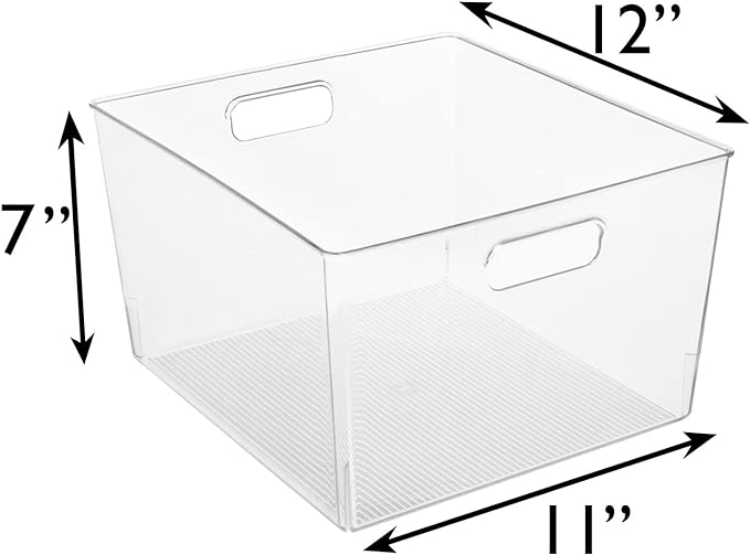 ClearSpace Clear Plastic Storage Bins for Kitchen, Fridge, Pantry, 6 Pack | Pantry storage bin for organizing food items, kitchen essentials, and refrigerator storage - Image 6