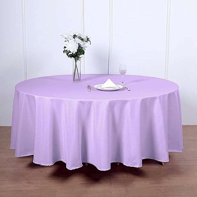 Balsa Circle 6 pcs 108 inch Lavender Round Polyester Tablecloths Fabric Table Cover Linens for Wedding Party Banquet Reception Events Kitchen Dining - Image 3