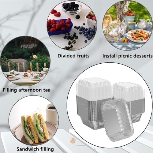 iHomeSet 200 Pack 1 lb Aluminum Foil Pan 16 oz with Clear Plastic Lids | Take Out Food Containers for Catering, Baking, Roasting Food - Image 7