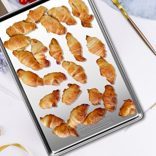 Baking Sheet Set of 5, Stainless Steel Cookie Sheet Baking Sheet Pan, 9/10/12/16/18 Inch, Non Toxic & Heavy Duty & Easy Clean，Duty Nonstick Bakeware Set for Oven Cooking - Image 4