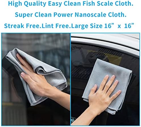 Streak Free Miracle Cleaning Cloths Easy Clean Nanoscale,Fish Scale Microfiber Window Mirror Glass Car Stainless Steel Cleaning,Lint Free Dish cloth Wine Glass Polishing Towel,Reusable,Pack 6,Pink - Image 2