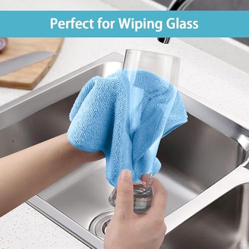 HOMEXCEL 8PK Microfiber Cleaning Cloth, Cleaning Rags for Home, 11.5x11.5in - Image 5