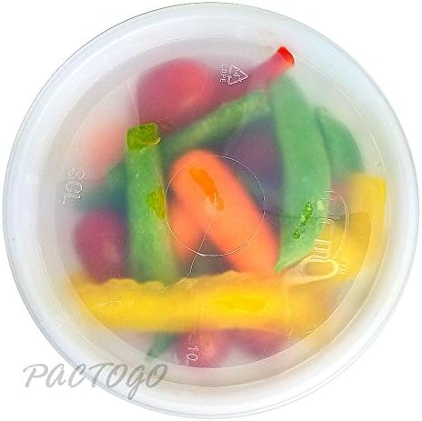 PCM 32 oz. Heavy Duty Round Deli Food Soup Plastic Container w/Lid 100% BPA Free (Pack of 48 Sets) - Image 8
