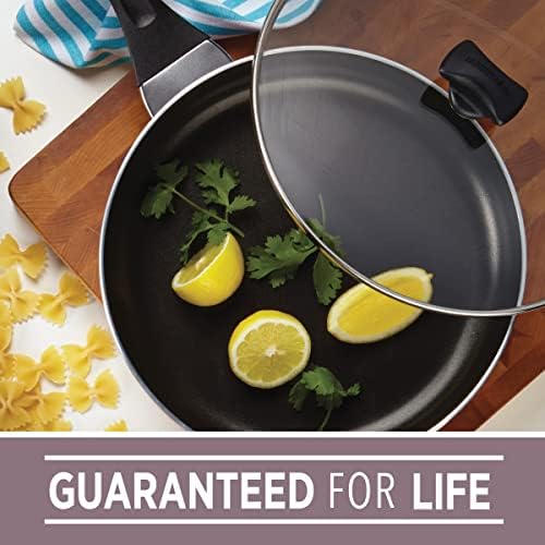 Farberware Dishwasher Safe Nonstick Aluminum Jumbo Cooker Chef's Pan with Lid and Helper Handle, Kitchen Cookware, 6-Quart, Champagne - Image 2