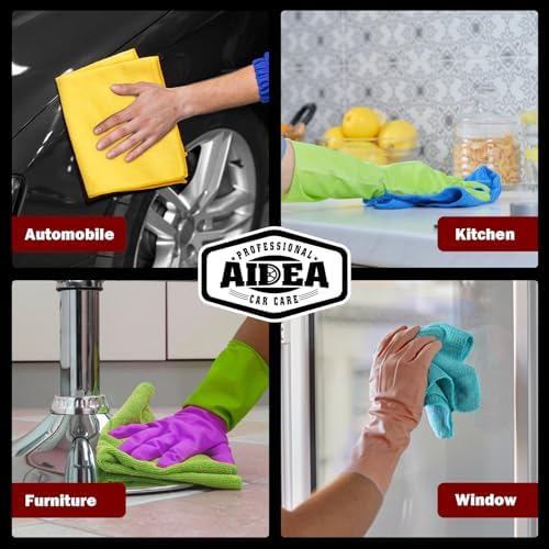 AIDEA Microfiber Cleaning Cloth-150PK, Microfiber Towels for Cars, 12"×12" - Image 5