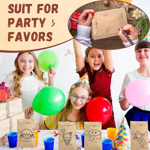 Outus 1400 Pcs Mini Flat Kraft Paper Bags Natural Treat Popcorn Party Favor Silverware Envelope Merchandise Bags for Cookies Desserts Snacks Sandwiches Chocolate Candy (4 x 6 Inch) - Image 6