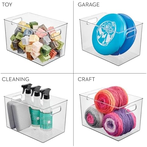 iDesign Storage Bins with Handles, Set of 4, Clear - Image 7