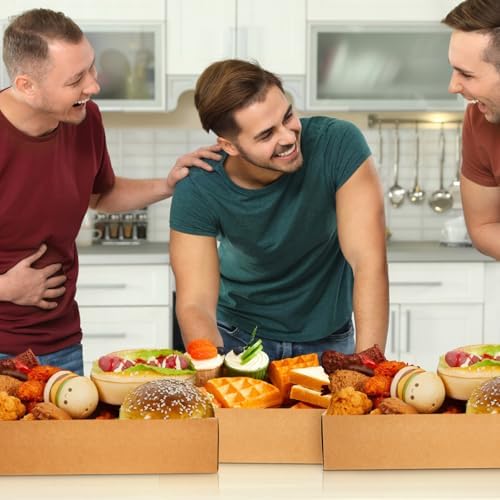 LemonRoad 50 Pack Cardboard Disposable Food Trays, Brown, 10" X 7" X 3" - Image 6