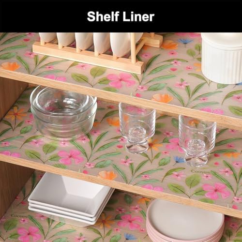 Cooyes Shelf Liner – Premium Non-Adhesive Cabinet & Drawer Liner for Kitchen – Waterproof Shelf Paper with Modern Pattern – Durable EVA Cabinet Mat – Easy to Cut （24" W x 360" L） - Image 2