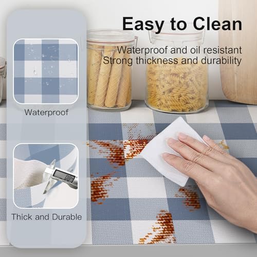 Shelf Liner for Kitchen Cabinets Non-Adhesive Drawer Liners Non-Slip Strong Grip Cabinet Liners Thickened Paper for Shelves, Dresser, Cupboard, Tool Box, Pantry, Bathroom Drawers Blue 11.8In x 10FT - Image 5