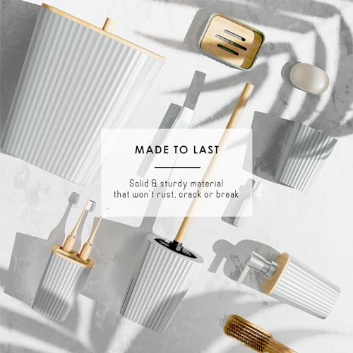 Clara Clark White Bathroom Set, Bathroom Sets with Shower Curtain and Rugs - Image 6