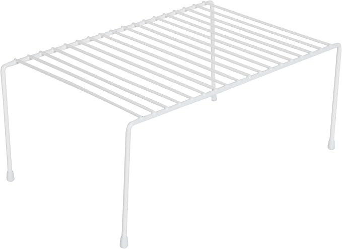 Smart Design Cabinet Storage Shelf Rack - Medium (8.5 x 13.25 Inch) - Steel Metal Wire - Cupboard, Plate, Dish, Counter & Pantry Organizer Organization - Kitchen [White] - Image 2