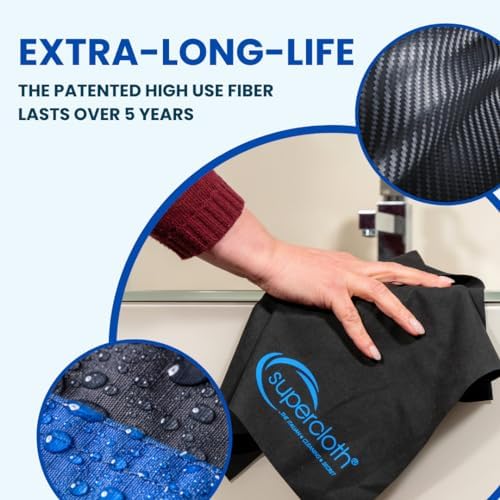 Supercloth® Premium Microfiber Cleaning Cloth for All-Purpose, Lasts Over 5 Years, Glasses Cleaning Cloth, Microfiber Cloth for Cars, Magic Reusable Cloth Streak-Free 100% Made in Italy (2pk) - Image 5